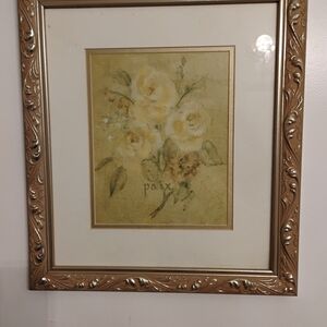 Set Of 2 Floral Art Print in Ornate Gold Frame